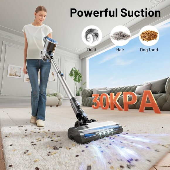 Cordless Vacuum Cleaner with Self-Standing, LED Screen Stick Vacuum Cleaners for - Picture 3 of 8